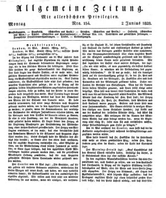 Allgemeine Zeitung Montag 2. Juni 1828