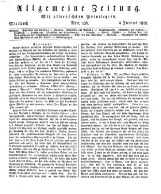 Allgemeine Zeitung Mittwoch 4. Juni 1828