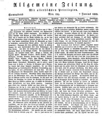 Allgemeine Zeitung Samstag 7. Juni 1828