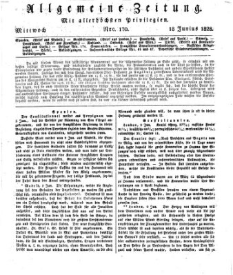 Allgemeine Zeitung Mittwoch 18. Juni 1828