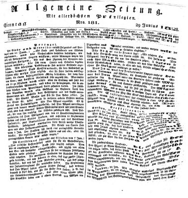 Allgemeine Zeitung Sonntag 29. Juni 1828