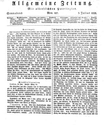 Allgemeine Zeitung Samstag 5. Juli 1828