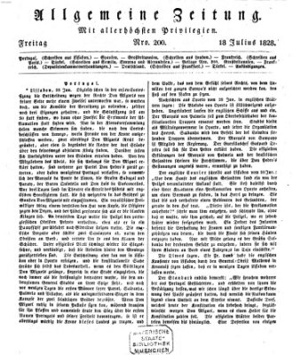 Allgemeine Zeitung Freitag 18. Juli 1828