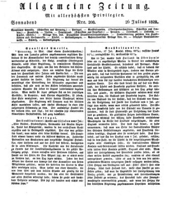 Allgemeine Zeitung Samstag 26. Juli 1828