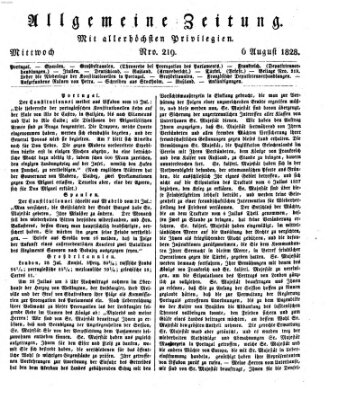 Allgemeine Zeitung Mittwoch 6. August 1828