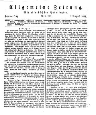 Allgemeine Zeitung Donnerstag 7. August 1828