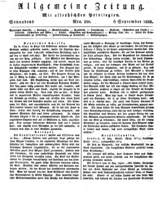 Allgemeine Zeitung Samstag 6. September 1828