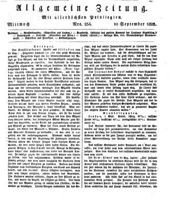 Allgemeine Zeitung Mittwoch 10. September 1828