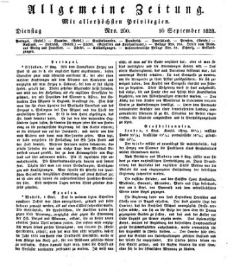 Allgemeine Zeitung Dienstag 16. September 1828