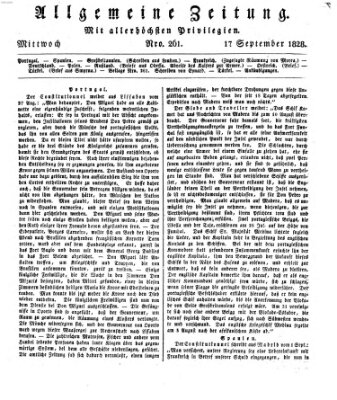 Allgemeine Zeitung Mittwoch 17. September 1828