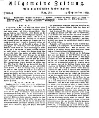 Allgemeine Zeitung Freitag 19. September 1828