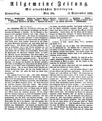 Allgemeine Zeitung Donnerstag 25. September 1828