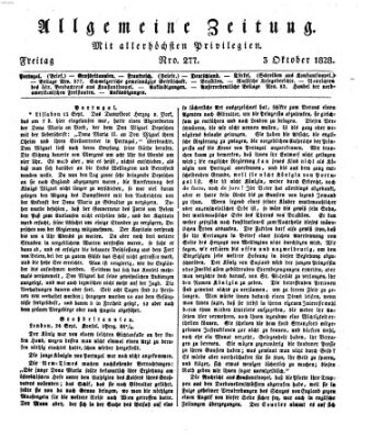 Allgemeine Zeitung Freitag 3. Oktober 1828