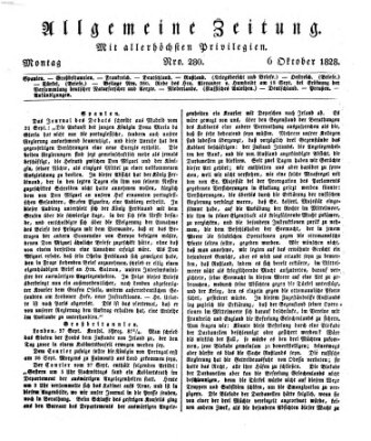 Allgemeine Zeitung Montag 6. Oktober 1828