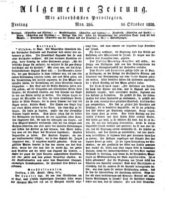 Allgemeine Zeitung Freitag 10. Oktober 1828