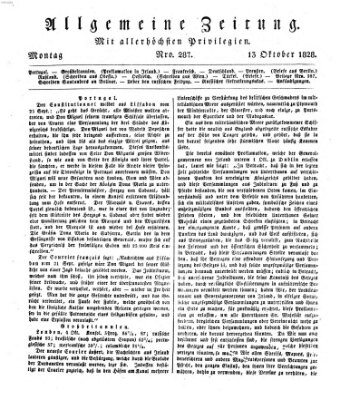 Allgemeine Zeitung Montag 13. Oktober 1828