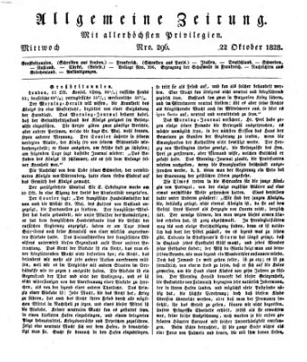 Allgemeine Zeitung Mittwoch 22. Oktober 1828