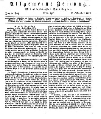 Allgemeine Zeitung Donnerstag 23. Oktober 1828