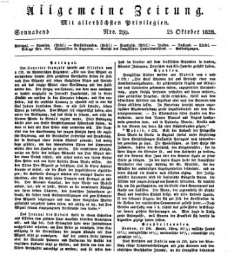 Allgemeine Zeitung Samstag 25. Oktober 1828