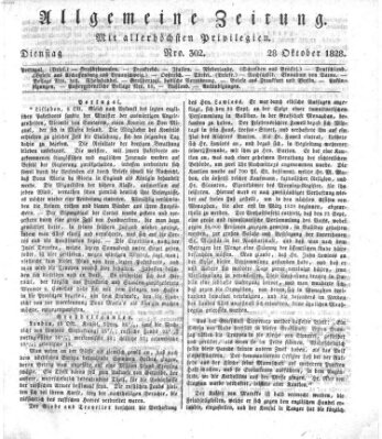 Allgemeine Zeitung Dienstag 28. Oktober 1828