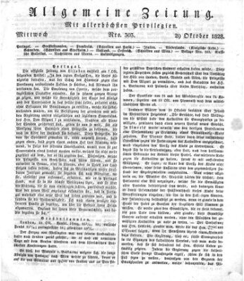 Allgemeine Zeitung Mittwoch 29. Oktober 1828