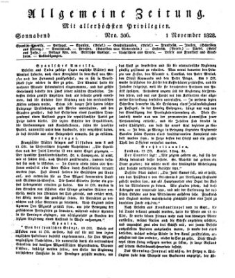 Allgemeine Zeitung Samstag 1. November 1828