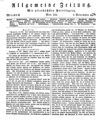 Allgemeine Zeitung Mittwoch 5. November 1828