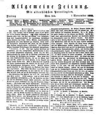 Allgemeine Zeitung Freitag 7. November 1828