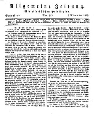 Allgemeine Zeitung Samstag 8. November 1828