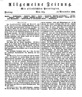 Allgemeine Zeitung Freitag 14. November 1828