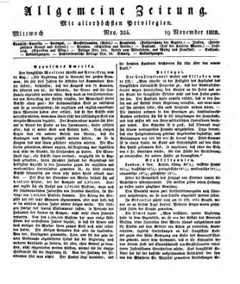 Allgemeine Zeitung Mittwoch 19. November 1828