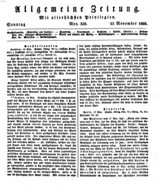 Allgemeine Zeitung Sonntag 23. November 1828