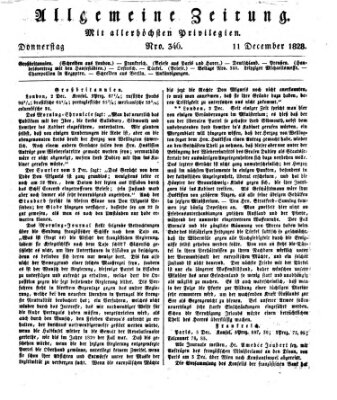 Allgemeine Zeitung Donnerstag 11. Dezember 1828