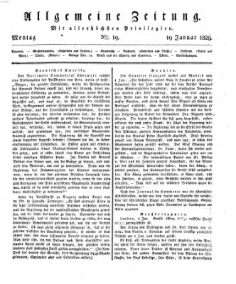 Allgemeine Zeitung Montag 19. Januar 1829