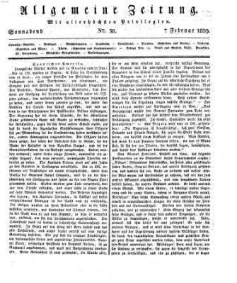 Allgemeine Zeitung Samstag 7. Februar 1829