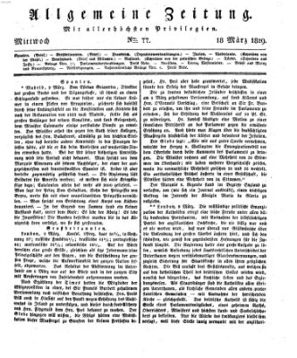 Allgemeine Zeitung Mittwoch 18. März 1829