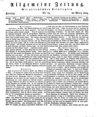 Allgemeine Zeitung Friday 20. March 1829