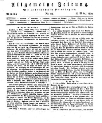 Allgemeine Zeitung Montag 23. März 1829