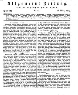 Allgemeine Zeitung Dienstag 24. März 1829