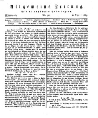 Allgemeine Zeitung Mittwoch 8. April 1829