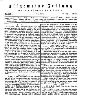 Allgemeine Zeitung Freitag 24. April 1829