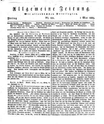 Allgemeine Zeitung Freitag 1. Mai 1829