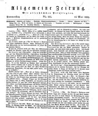 Allgemeine Zeitung Donnerstag 14. Mai 1829