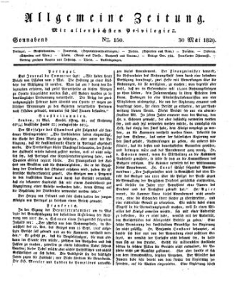 Allgemeine Zeitung Samstag 30. Mai 1829