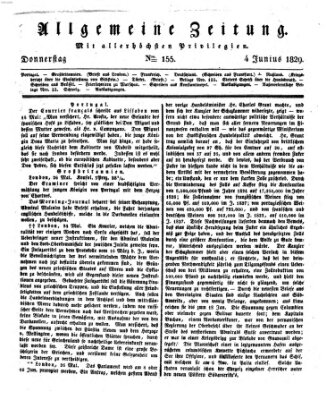Allgemeine Zeitung Donnerstag 4. Juni 1829