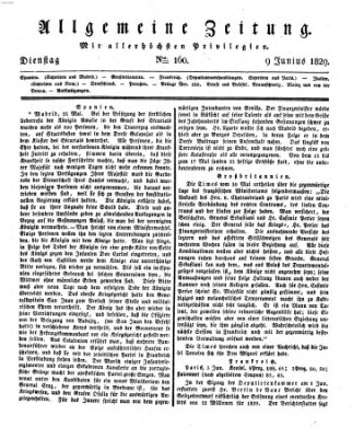 Allgemeine Zeitung Dienstag 9. Juni 1829