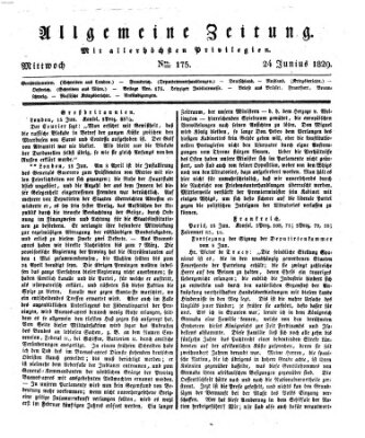 Allgemeine Zeitung Mittwoch 24. Juni 1829