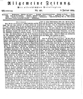 Allgemeine Zeitung Montag 6. Juli 1829