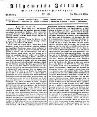 Allgemeine Zeitung Montag 24. August 1829