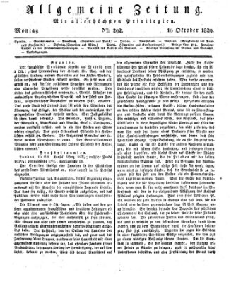 Allgemeine Zeitung Montag 19. Oktober 1829